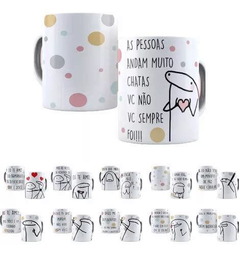 Caneca De Porcelana Divertida Meme Flork Mega Oferta Escorrega