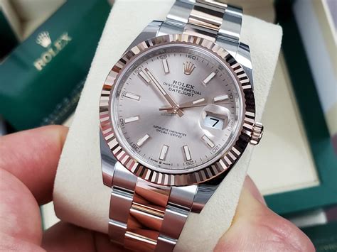 Rolex Oyster Perpetual Date Two Tone DateJust 41 SUNDUST Pink For