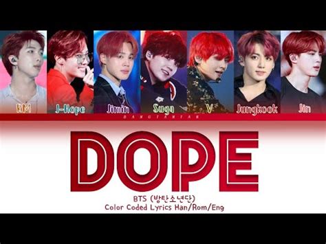 BTS Dope Sick 방탄소년단 쩔어 Color Coded Lyrics Han Rom Eng YouTube