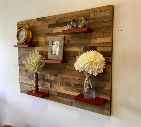 Reclaimed Barn Wood Wall Art With Shelves FREE SHIPPING Etsy