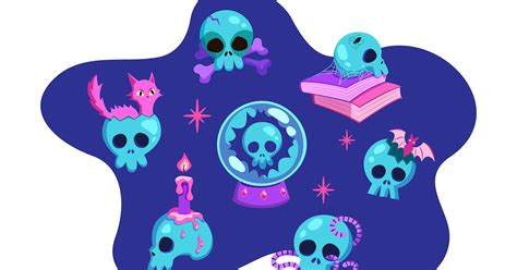 Halloween Skull Vector Collection, Graphics - Envato Elements