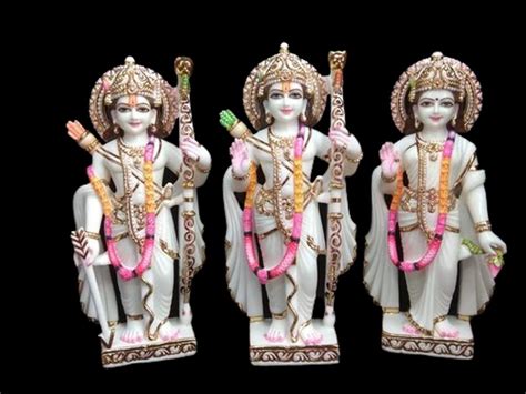 White Painted Marble Ram Darbar Statue For Worship Size Feet At Rs