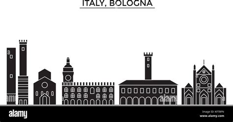 Italy, Bologna architecture vector city skyline, travel cityscape with landmarks, buildings ...