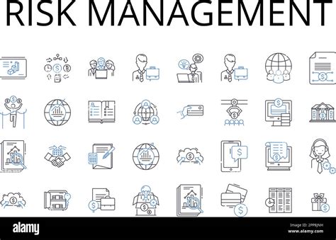 Risk Management Line Icons Collection Time Management Project