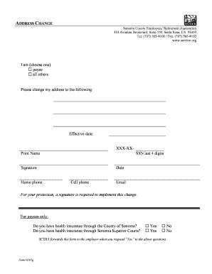 Fillable Online Address Change Form Scretire Org Fax Email Print