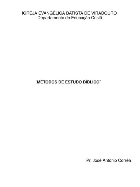 Apostila De Estudo Bíblico Evangelico Pdf Grátis - Metodos de Estudo Biblico Apostila | Download grátis PDF | Apóstolo ...