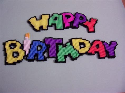 Perler Happy Birthday Sign Melty Bead Patterns Pearler Bead Patterns