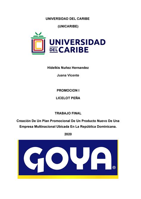 Universidad Del Caribe Trabajo Final Promocion Docx