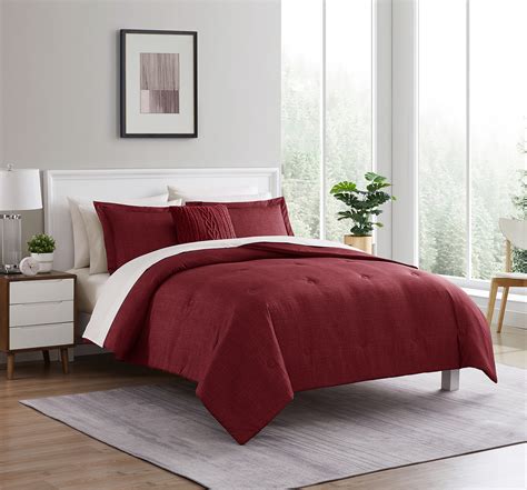 Mainstays 10 Piece Red Texture Bed In A Bag Comforter Set With Sheets