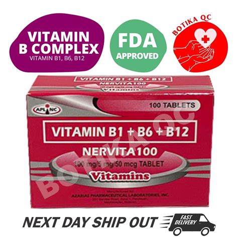 Nervita 100 Nervgen 100 Vitamin B Complex B1 B6 B12 100sbox Lazada Ph