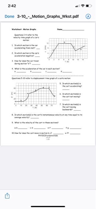 Velocity Time Graph Worksheet With Answers Pdf Lloydceejay