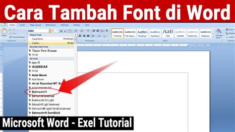 Cara Menambahkan Font Baru Di Word YouTube