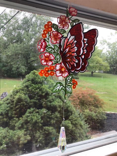 Butterfly Fsl Suncatcher Machine Embroidery Lace Design For Etsy