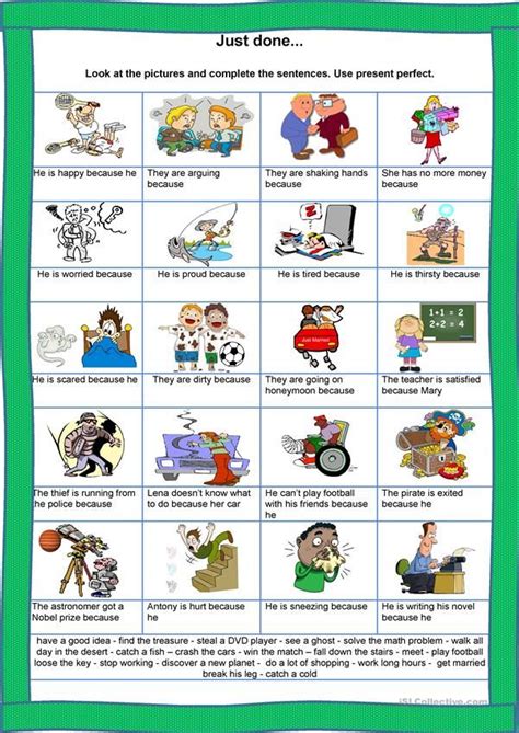 Present Perfect Just Done English Esl Worksheets For Distance