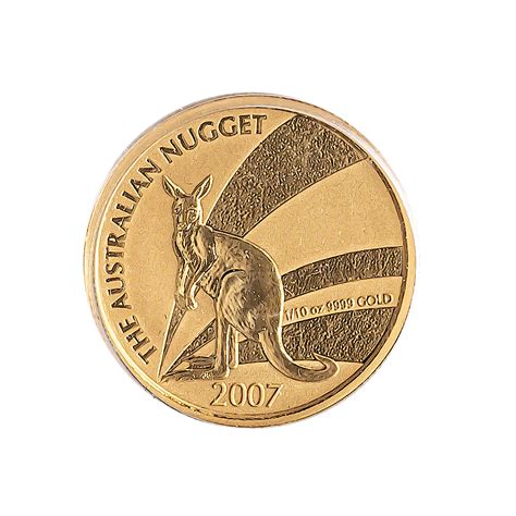 Australian Gold Kangaroo Nugget 2007 1 10 Oz