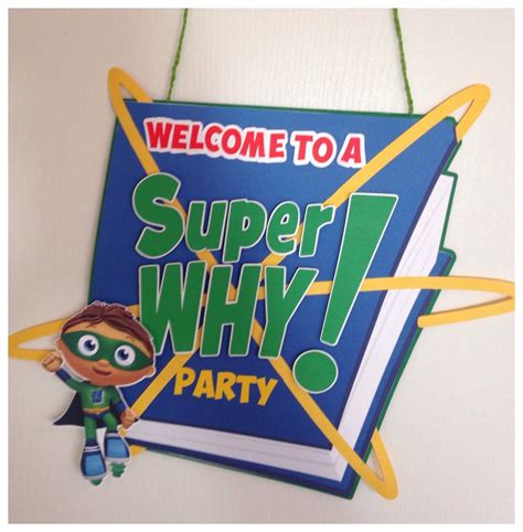 Super Why Door Sign are a fun way for decorate any kid Birthday Party ...