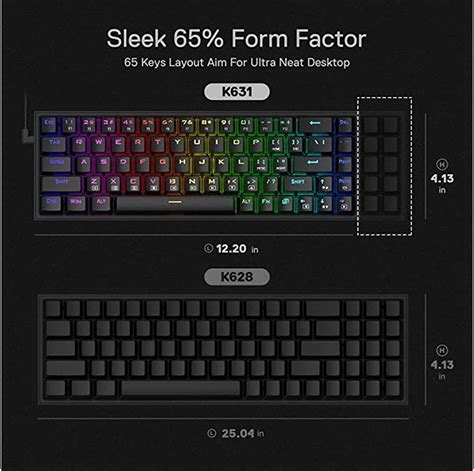 Redragon K631 Castor 65 Wired Rgb Gaming Keyboard 68 Keys Hot Swappable 100 Hot Swap Socket