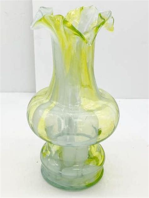 Arts And Crafts Style Hand Blown Glass Vase