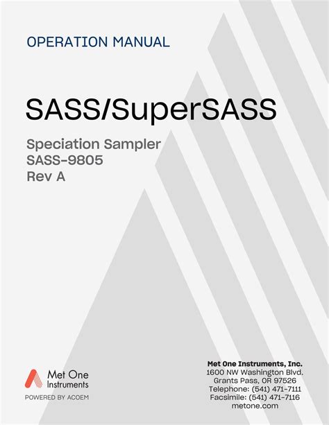 Met One Instruments Sass Operation Manual Pdf Download Manualslib