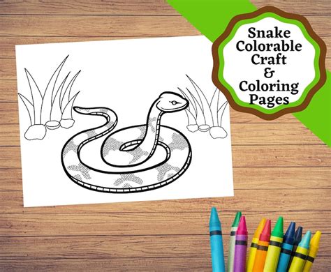 Printable Colorable Snake Craft and Snake Coloring Pages. Color and Cut ...