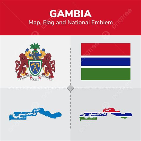 National Emblems Vector Art Png Gambia Map Flag And National Emblem