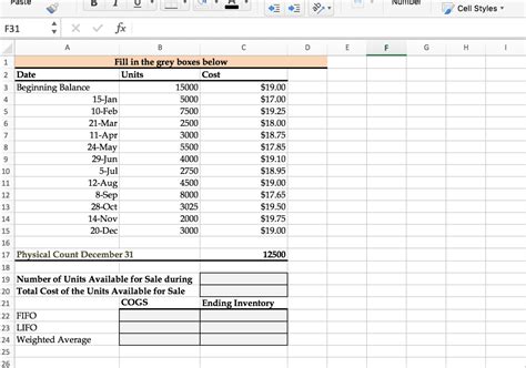 Cogs Spreadsheet With Solved: The Following Spreadsheet Is Posted. I ...