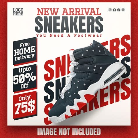 Premium Psd Free Exclusive Sneakers Social Media Post Design Template