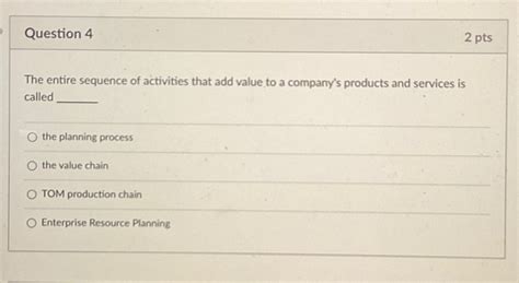 Solved Question Ptsthe Entire Sequence Of Activities Chegg