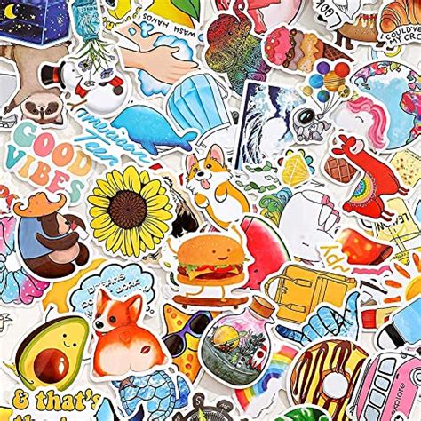 ANERZA Stickers For Water Bottles 100 PCS Cute Reusable Waterproof