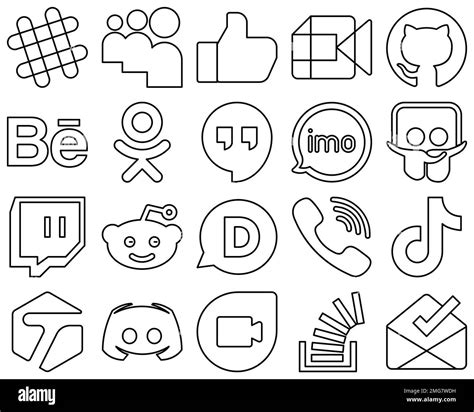 Iconos De Redes Sociales Nicos Y Personalizables De Black Outline