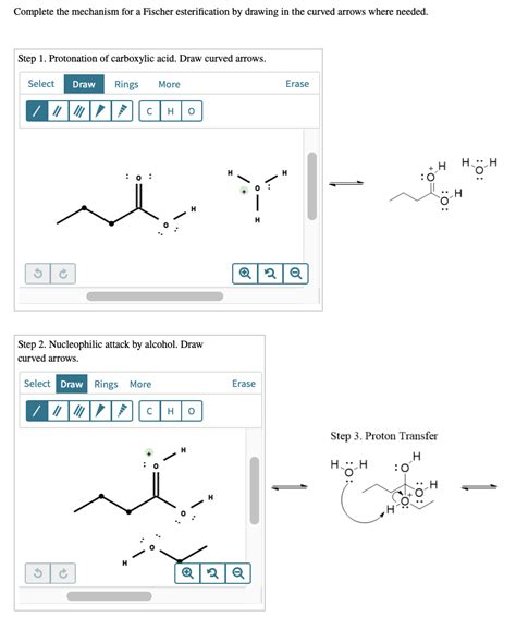 Solved Complete The Mechanism For A Fischer Esterification Chegg