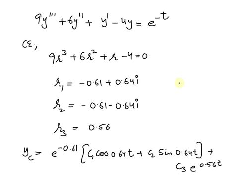 Solved Use The Method Of Undetermined Coefficients To Find Particular Solution To The Given