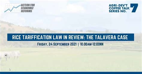 Rice Tariffication Law In This Joint Webinar Of The Action For Economic