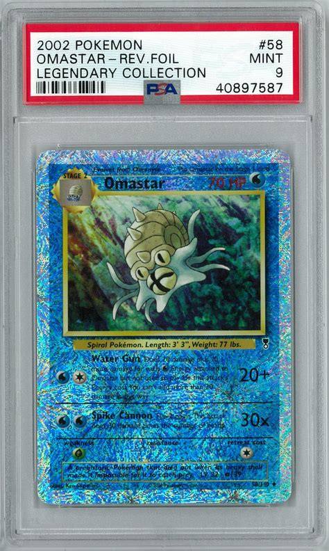 Pokemon Legendary Collection Reverse Holo Foil Omastar 58110 Psa 9