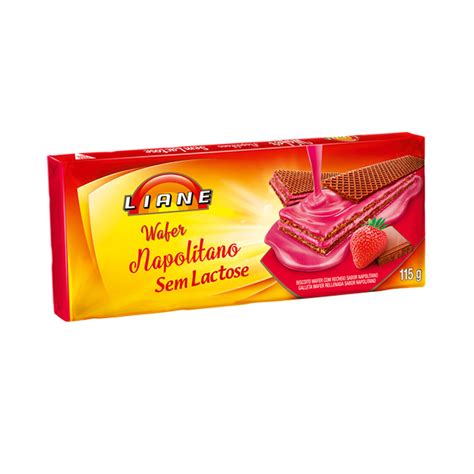 Wafer Sabor Napolitano Sem Lactose Sem Proteína Do Leite Liane 115g