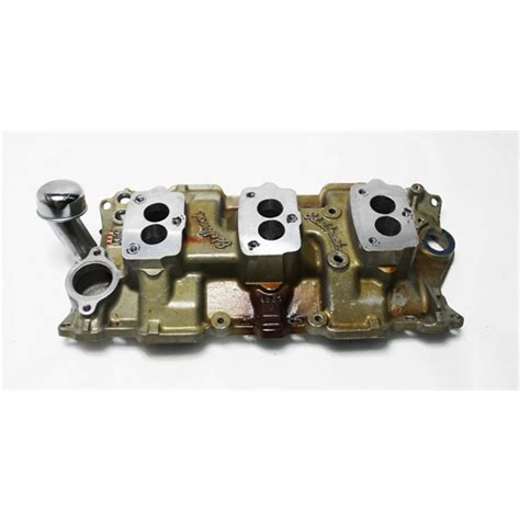 Garage Sale Edelbrock 5418 Small Block Chevy 3x2 3 Bolt Carb Intake Manifold