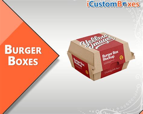 Custom Printed Burger Boxes Wholesale At ICustomBoxes