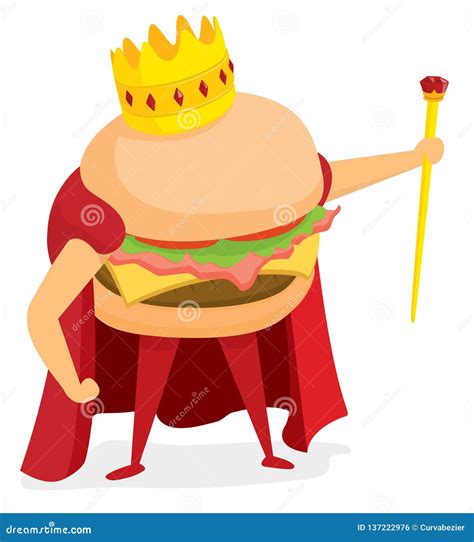 Rey De La Hamburguesa Que Lleva Una Corona Stock De Ilustraci N