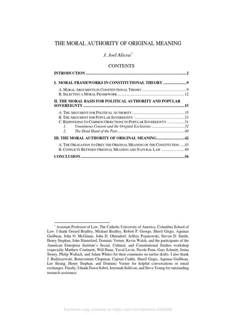 Paper On Moral Authority Of Original Meaning Pdf Natural Law John