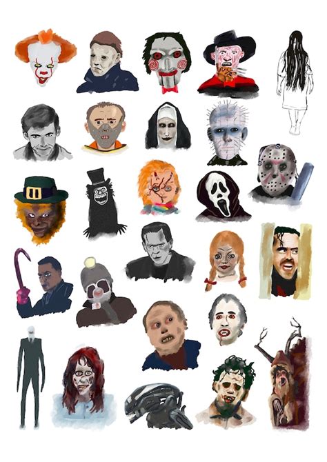 Horror Movie Characters Drawings