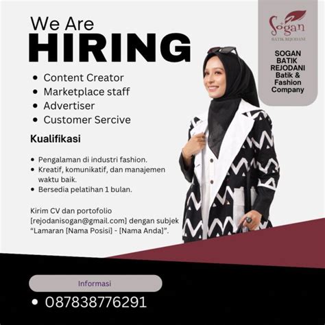 Lowongan Kerja Content Creator Marketplace Staff Advertiser