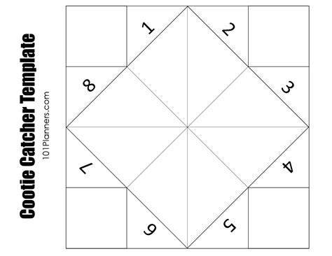 FREE Printable and Typeable Cootie Catcher Template