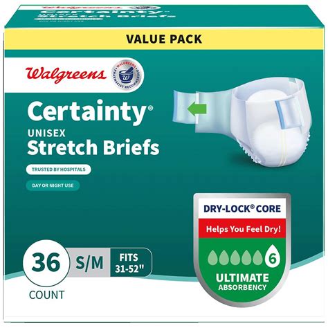 Walgreens Certainty Adult Incontinence Stretch Briefs With Tabs Small Medium Walgreens