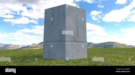 Tombstone Of An Unknown Grave In The Shape Of A Parallelepiped Around