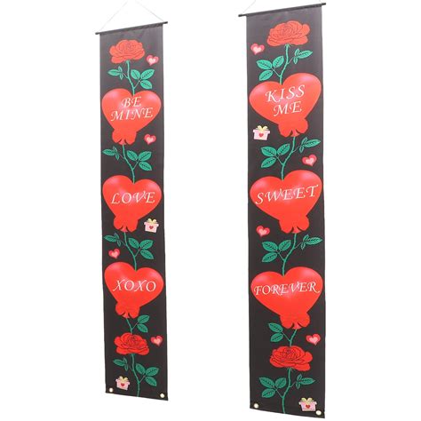 Valentines Day Couplets Valentines Ornaments Love Door Banner Front Porch Decorations Emblems