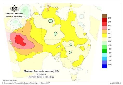 Australia Maximum Temperature Anomaly July Australia Map