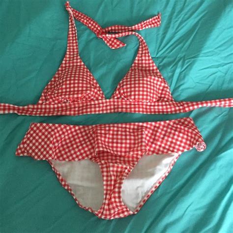 Red And White Checkered Bikini Bikinis Red And White Checkered