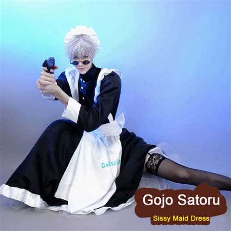 Crossdressing Sissy Maid Dress Gojo Satoru Anime Cosplay Lolita Uniform