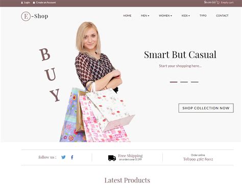 E Shopper Best Free Ecommerce Html Template Free Templates Printable