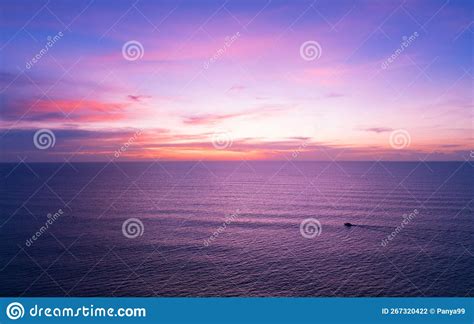 Aerial View Sunset Sky Nature Beautiful Light Sunset Or Sunrise Over